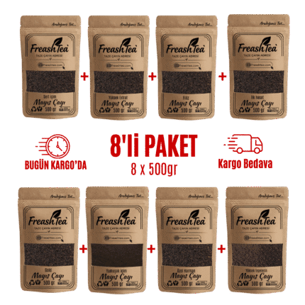 Freash Tea 8’li taze Mayıs çayı paketi – özel Mayıs hasadı 500gr çay seti