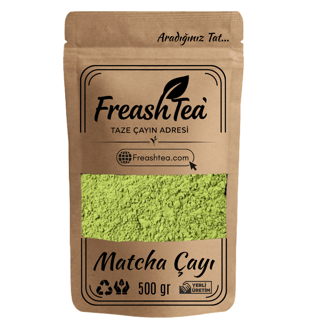 Doğal Japon Matcha Tozu – %100 Saf Yeşil Çay FreshTea Matcha Çayı 500 gr – Seremonik Japon matcha tozu, enerji veren doğal yeşil çay.